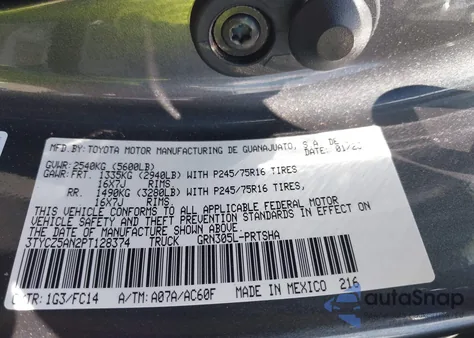 2023 Toyota Tacoma Sr5 V6 из США, поврежденный, VIN 3TYCZ5AN2PT128374